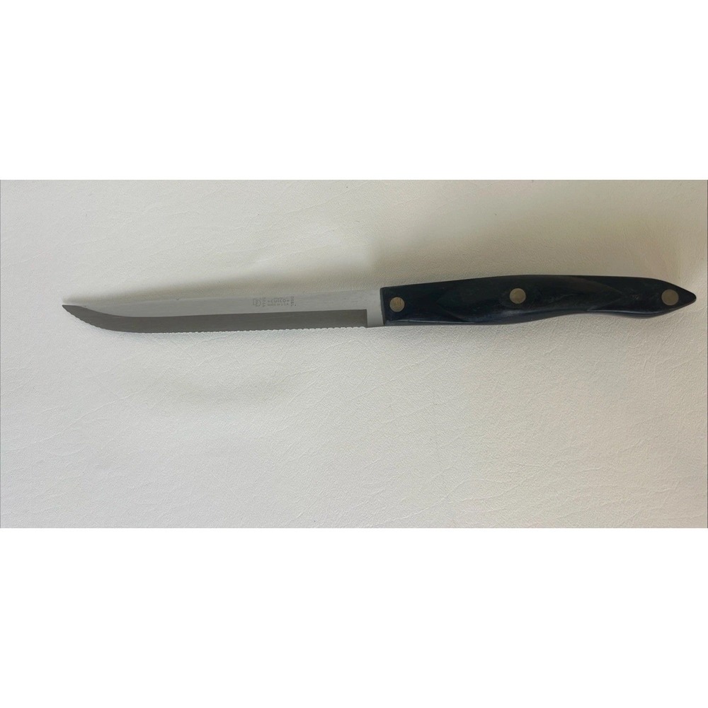 Cutco 1729 Petite Carver Knife Double-D Serrated Blade Black Handle Made in USA
